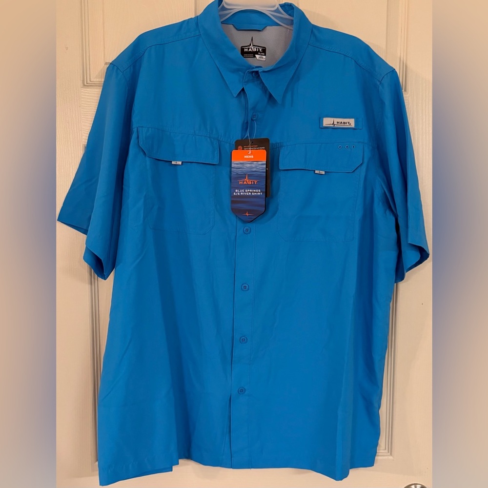 NWT HABIT Short Sleeve Springs UPF Quick Dry River Shirt Outdoor Camping Size XL